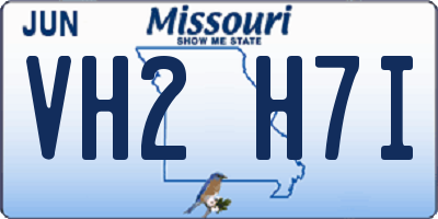 MO license plate VH2H7I