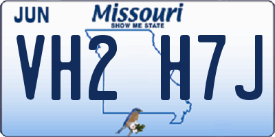 MO license plate VH2H7J