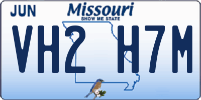 MO license plate VH2H7M