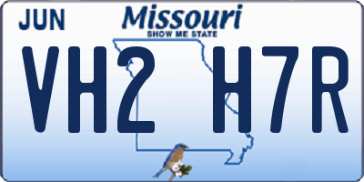 MO license plate VH2H7R