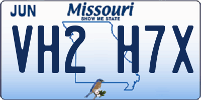 MO license plate VH2H7X