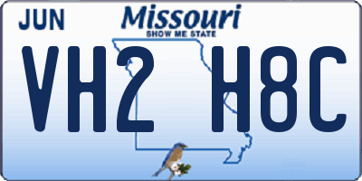 MO license plate VH2H8C