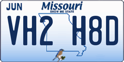 MO license plate VH2H8D
