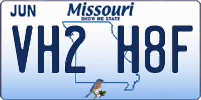 MO license plate VH2H8F