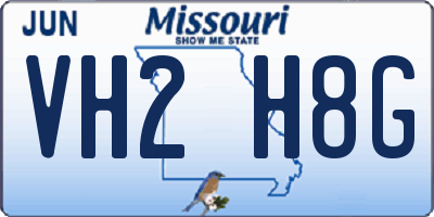 MO license plate VH2H8G