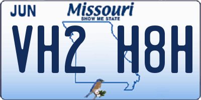 MO license plate VH2H8H