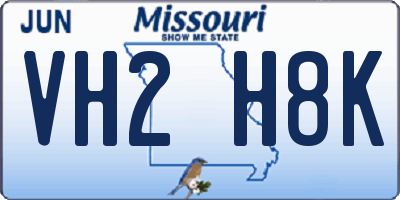 MO license plate VH2H8K