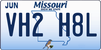 MO license plate VH2H8L