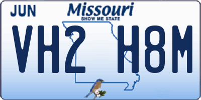 MO license plate VH2H8M