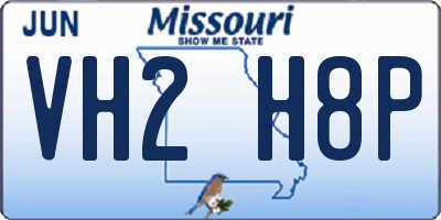 MO license plate VH2H8P