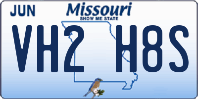 MO license plate VH2H8S