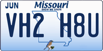 MO license plate VH2H8U