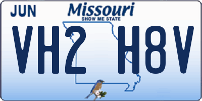 MO license plate VH2H8V