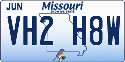 MO license plate VH2H8W