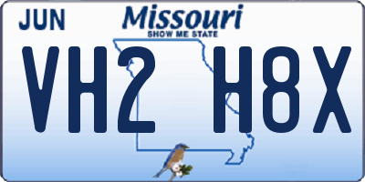 MO license plate VH2H8X