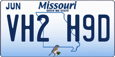 MO license plate VH2H9D
