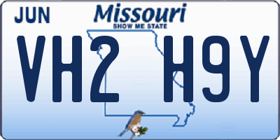 MO license plate VH2H9Y
