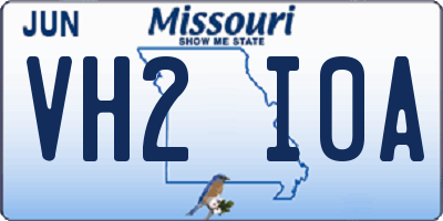 MO license plate VH2I0A