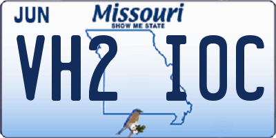 MO license plate VH2I0C