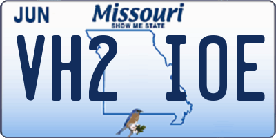 MO license plate VH2I0E