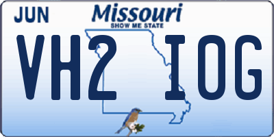 MO license plate VH2I0G
