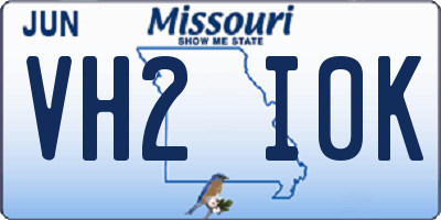 MO license plate VH2I0K