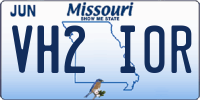 MO license plate VH2I0R