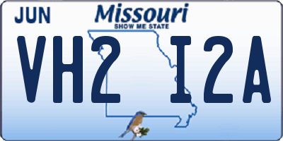 MO license plate VH2I2A