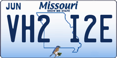 MO license plate VH2I2E