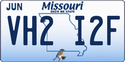 MO license plate VH2I2F