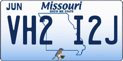 MO license plate VH2I2J