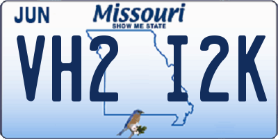 MO license plate VH2I2K