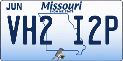 MO license plate VH2I2P