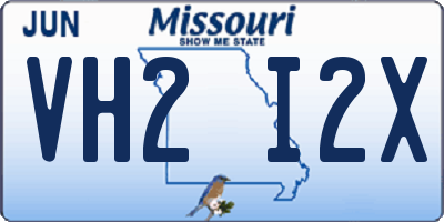 MO license plate VH2I2X