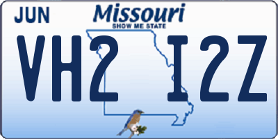 MO license plate VH2I2Z