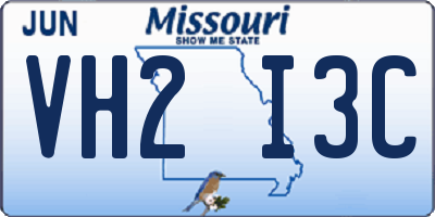MO license plate VH2I3C