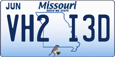 MO license plate VH2I3D