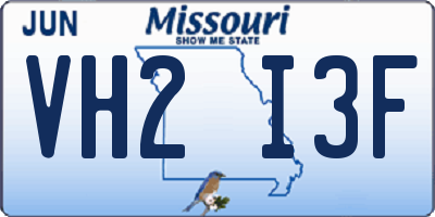 MO license plate VH2I3F