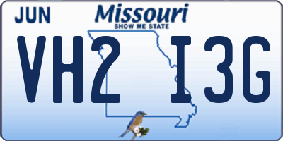 MO license plate VH2I3G