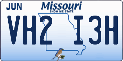 MO license plate VH2I3H