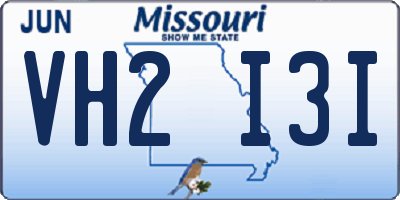 MO license plate VH2I3I