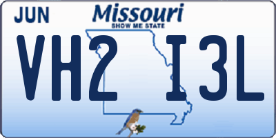 MO license plate VH2I3L