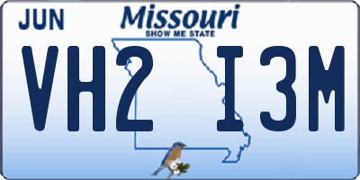MO license plate VH2I3M