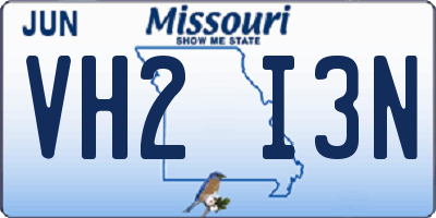 MO license plate VH2I3N