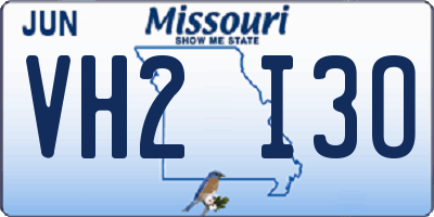 MO license plate VH2I3O