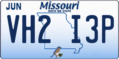 MO license plate VH2I3P