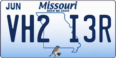 MO license plate VH2I3R