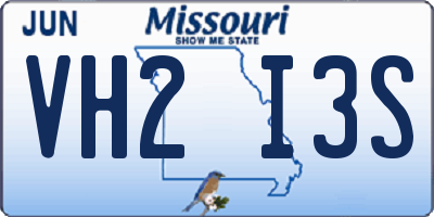 MO license plate VH2I3S