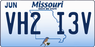 MO license plate VH2I3V