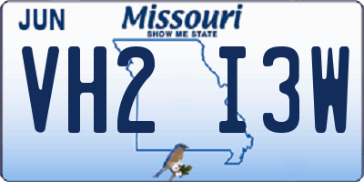 MO license plate VH2I3W